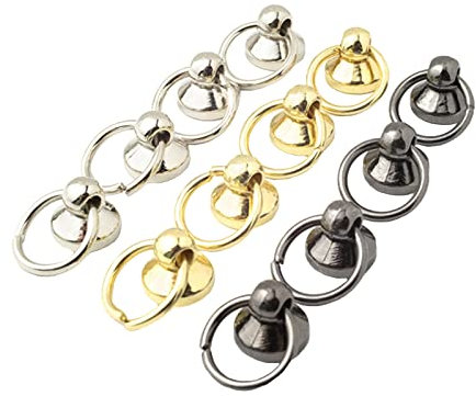 60 Piezas Remaches con Anillo Accesorios de Hardware Remaches Remaches Redondos Remaches Metálicos para Artes y Artesanía en Cuero DIY Cinturón Monedero Bolso Teléfono Móvil Decoración de la Caja