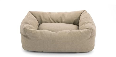 Record - Hunde- und Katzenbett Mono aus Baumwolle, Farbe: Beige, 50 x 35 x 14 cm, gepolstert, schnell trocknend, weich und gemütlich, rechteckiges Kissen für Hunde und Katzen.