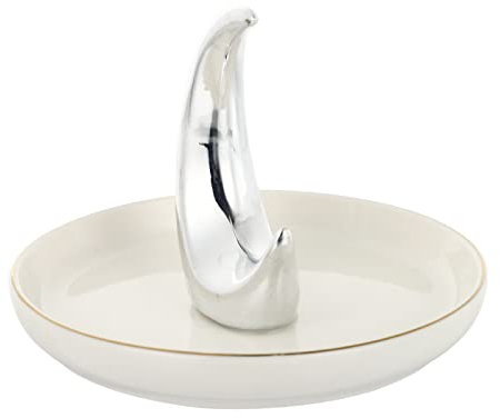 Cabilock 1 Pc Bandeja De Joyería Sostenedor del Anillo del Collar Plato De Baratija Bandeja De Almacenamiento De Joyas Plato Porta Anillo Pulsera Familiar Cerámica