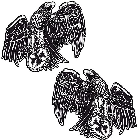 cut-it folientechnik & design 2X Old German Adler Aufkleber 9x9cm Kult Sticker Oldtimer Kulturgut Auto Iron Cross Vintage Oldschool Youngtimer V8 Motorrad Tankaufkleber