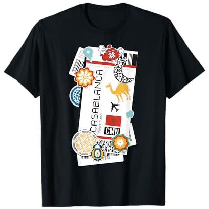 Casablanca Air Ticket Pass d'embarquement en avion Marroc Voyage T-Shirt