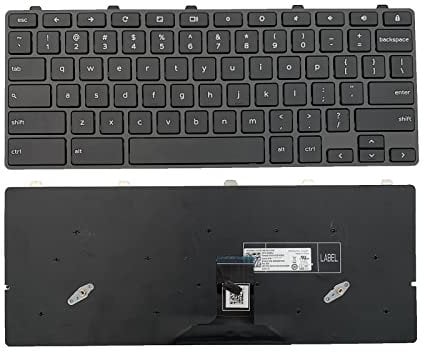 yhfshop Laptop Replacement US Layout Keyboard for Dell Chromebook 3100/5190 (Not 2-in-1) 01K9J0 1K9J0 (C10) M96TD 0M96TD TPN-136US001909 AE09U018 NSK-EJ1SW, Black
