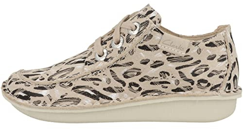 Clarks Damen Oxford Funny Dream, Black Sand Print, 39.5 EU