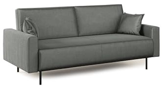 Divani.Store Arthur Sofa, Samt, Hellgrau, 170 cm