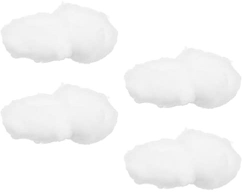 NOLITOY 4 Pièces Nuages simulés Faux Suspendu Décorations De Nuages Infonuagique Pendentif Suspendu Au Plafond Décor De Faux Nuages La Fenêtre Coton Raccrocher 3D Blanche