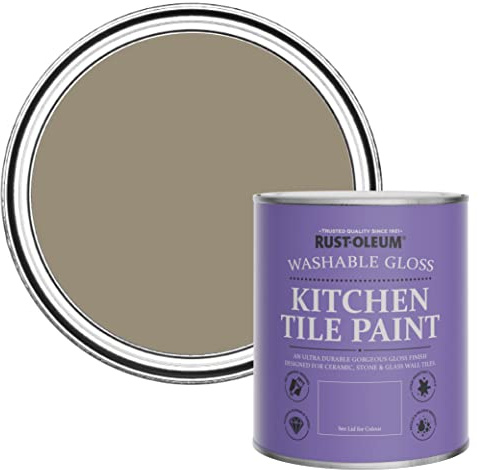 Rust-Oleum Brown Water-Resistant Kitchen Tile Paint in Gloss Finish - Café Luxe 750ml