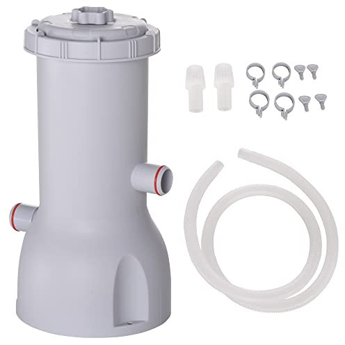 Outsunny Pompa di filtrazione purificatore a cartuccia per piscina fuori terra 3785 L/h 90 W, colore: Bianco