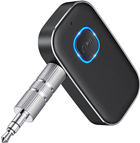 COMSOON - Adaptador Bluetooth AUX para coche, receptor Bluetooth de reducción de ruido para música y llamadas manos libres, receptor de audio inalámbrico para estéreo doméstico/altavoz, duración de la