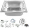 Evier Cuisine Inox 1 Bac,Évier avce Siphon et Bonde,1x évier Inox de Cuisine Lavabo de Cuisine Égouttoir, Évier à Encastrer Évier Inox 1 Bac,50 * 40 * 20cm