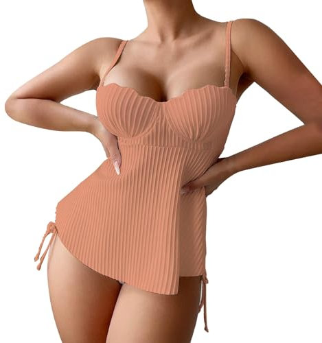 Women Print Bikini Set Women's Bikini Sets Swimsuits Sliver Swimwear Tank Swimsuit Sexy Bikini Swimsuit Bikini Women's Crossback Women's Top Soft Cups Bikini Sets, Rose Gold, L