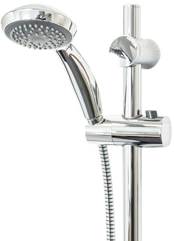 tecuro Brauseset Komfort-70 - mit Handbrause 1-strahlig, Brauseschlauch 150 cm, Wandstange 100 cm