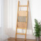 Cozivolife Blanket Ladder 6-Tier,Bamboo Towel Rack with 2 Anti-Tip Straps and 4 Hooks, Easy Assembly Wall-Leaning Rack, Rustic Decorative Farmhouse Storage Shelf (Natural)