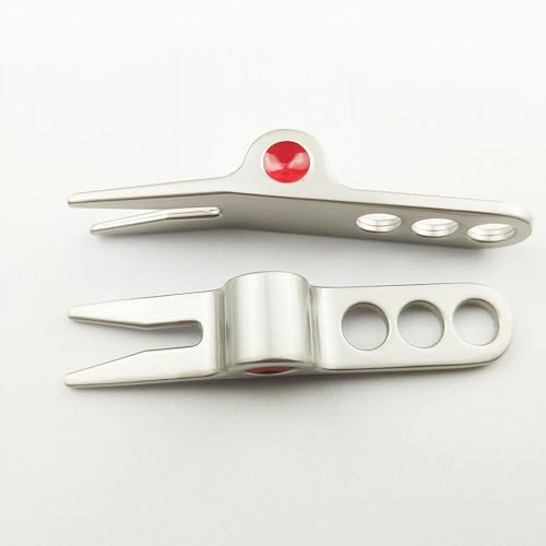 Gowxs 1 Pair Silver Golf Ball Fork Pivot Divot Repair Tool Compatible Cameron Divot Tools for Scotty Golf Divot Tools On-Course Accessories