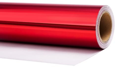 PlandRichW Metallic-Geschenkpapier, Rot, Hochglanz, 43,2 x 10,2 m, 1 stück (1er Pack)