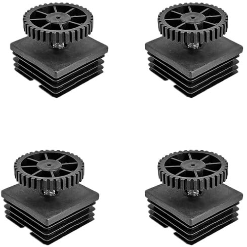 Supertool Lot de 4 pieds de nivellement réglables - 50 x 50 mm - Embouts de pieds de chaise avec filetage réglable - Noir