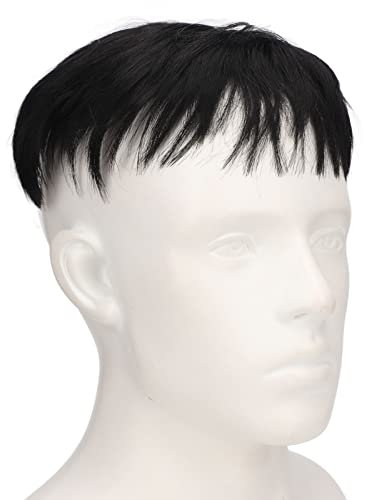 Parrucchino Corto da Uomo Soffice, Capelli Sintetici, Alla Moda per Feste, Halloween, Topper per Capelli Quotidiano da Uomo