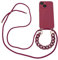 Høyde - Compatible avec iPhone 13 - Coque de téléphone avec cordon + chaîne de perles - Rouge