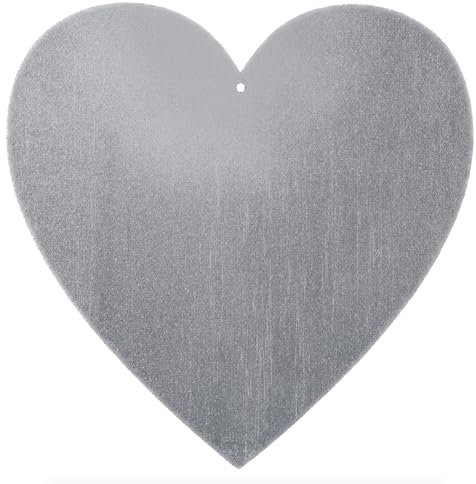 Deko Kind - Galvanised Heart - 13 x 13 cm - Weather Resistant - Stainless Zinc - Zinc Garden Stake - Metal - Garden Figure - Zinc Decoration - Wall Decoration - Zinc Heart - Love