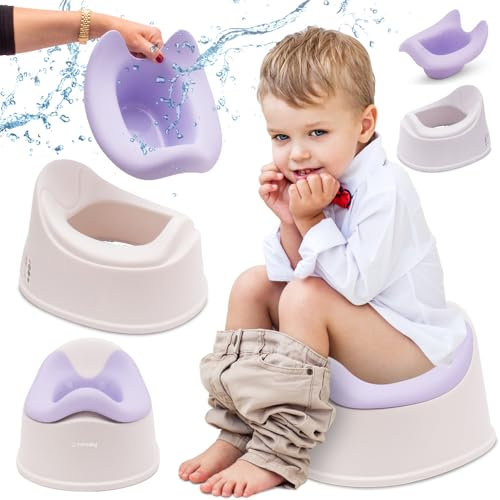 sun baby Kinder Töpfchen 18-36 Monate, rutschfeste Füße, ergonomische Rückenlehne, herausnehmbarer Einsatz, aus Kunststoff, bis zu 15 kg (Weiß-Violett)