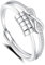 Glintara 925 Sterling Silber Anti-Stress Ring mit Perlen, Unendlichkeit Spinner Fidget Ring mit Zirkon, Unisex Stressring gegen Angst