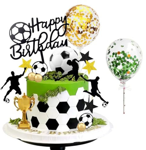 29 Stück Tortendeko Fussball, Tortenaufleger Fussball Deko Geburtstag Kinder Fußball Fussball Deko Torte Kuchendeko Fussball Geburtstag, Fussball Torten Deko Figuren Cake Topper Junge Geburtstag Party