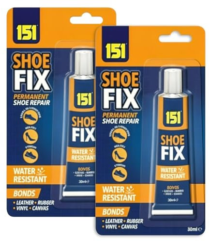 Super Glue for Shoe Repair - Extra Strong Shoe Glue Adhesive, Waterproof Flexible Sole Fix, Shoe Repair Glue for Leather, Rubber, Vinyl, Canvas, Boots, Trainers, Heels - 30ml x 2 Pack