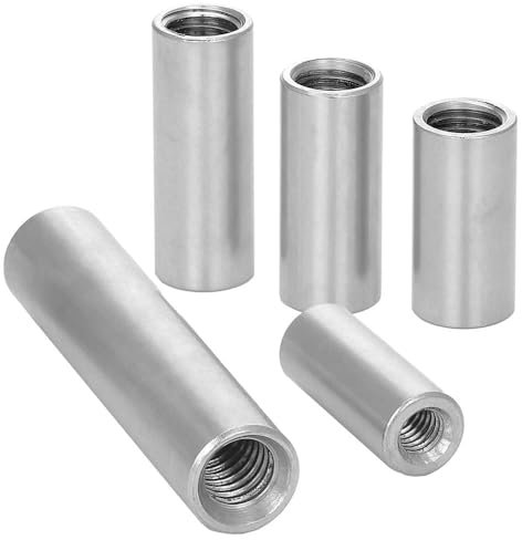 5 Stück Gewindemuffen Rund M8X35 Edelstahl A2 Verbindungsmuttern Rundmuffen WIBTEC®