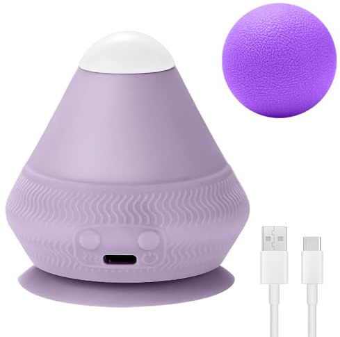 Elektrisch Triggerpunkt Drücker, Triggerpunkt Massagegerät Heizung mit Mini-Massageball, Massageball mit Saugnapf und Heißer, Triggerpunkte Massagegerät für Muskelschmerzen und Verspannungen, Lila