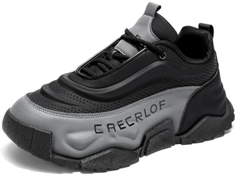 Sixfox Freizeitschuhe für Herren, Sportschuhe, Sneaker im Nischendesign, modische Straßenschuhe, Herrenschuhe in ÜbergrößenCK826DunkelgrauEU41