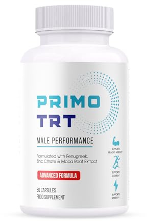 Primo TRT Capsules - Advanced Performance Blend Supplement - Maximum Strength to Support Overall Health/Wellness - All Natural Ingredients