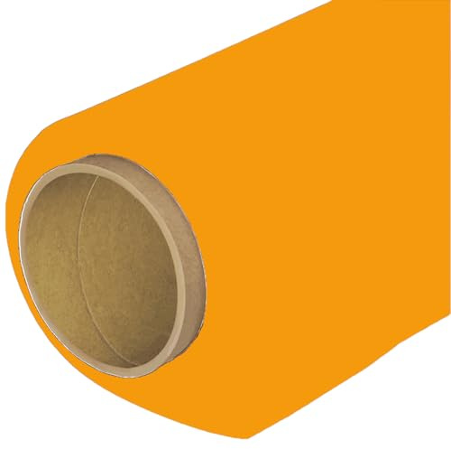 BOLLUMA Upgraded Dyed Seamless Background Paper Backdrop 1.35x10m / 4.4x32.8ft, Yellow Orange, 35, Photo Studio Paper Roll for Portrait, Product, Pet, Family Photography Shooting, Video Filming