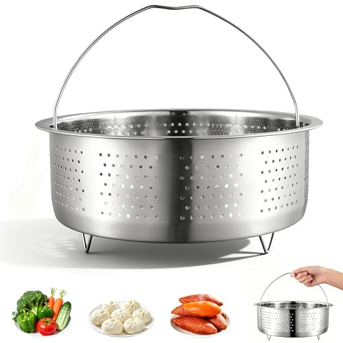 LEBOKJ 20cm Dampfgarer Einsatz Edelstahl 304, der vielseitige Dämpfeinsatz & Dünsteinsatz für Töpfe. Ideal als Dampfkorb im Schnellkochtopf zum Dünsten von Gemüse, Früchten und Eiern
