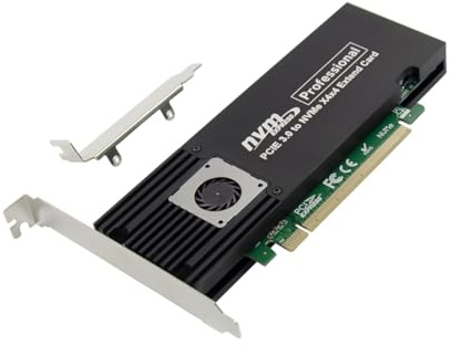 Prterver PCIe X16 ASM2824 to 4 Port M.2 NVMe SSD Adapter Expansion Card Quad Mkey Nvme to Pci-E Converter