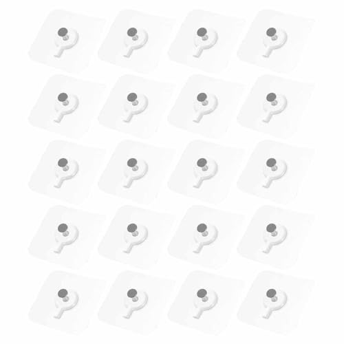 HOMOCONO Picture Hanging Hooks 20Pcs Strong Adhesive Hooks for Bedroom and Living Room Wall Decoration Without Nails