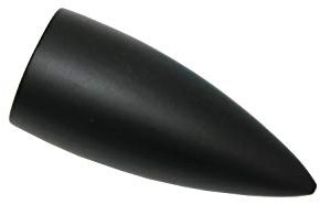 Gardinia Patrone, 2 x Endstück, Metall, schwarz-matt, für Gardinentechnik Ø 16 mm
