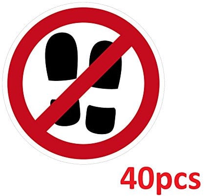 GreenIT Aufkleber Sticker 4cm ORAFOL ORAJET Schuhverbot mit Schuhen Betreten Verboten Symbol Zeichen Warnhinweis (40)