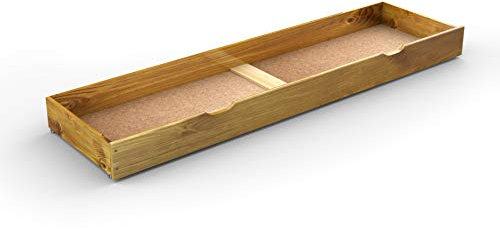 Nodax Under Bed Storage Drawers – Organizer Box for Bed Frames, Bedroom Furniture for Clothes & Blankets, Solid Pine Wooden Underbed Storage Drawers, Strong & Durable | 188 cm (Oak)