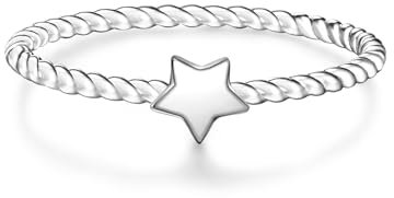 GLANZSTÜCKE MÜNCHEN Damen-Ring Stern Sterling Silber - Motivring Freundschaftsring schlicht