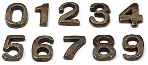 MyTinyWorld Dolls House Miniature Antique Brass Numbers 0-9