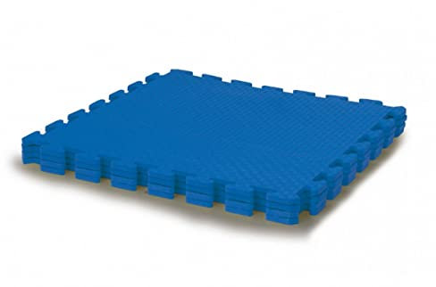 JAMARA 460421 - Puzzlematten blau 50 x 50 cm 4tlg. - kinderleichtes Stecksystem, ca. 1 x 1m, erweiterbar, geeignet als Spielmatte / Kälteschutz, rutschsicherer Untergrund, abwaschbar, strapazierfähig