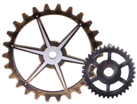 Tubayia 2 Stück Vintage Steampunk Holz Zahnrad Wanddeko Dekoration für Haus, Café, Bar