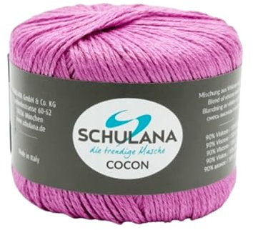 SCHULANA Cocon, 90% Viskose, 10% Seide, zum Stricken und Häkeln, 50g ca 140m, Orchidee 014