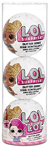 L.O.L. Surprise! LOL Exclusive Glitter Dolls 3-Pack Style 3 Assorted-with 20+ Surprises Including Fashion, Accessories & More-Series 1 Re-Release-Collectable for Girls Ages 4+ 576136C3