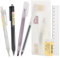 RIVLOP Druckbleistifte Set mit Federmäppchen, Mechanischer Bleistift 0,5 mm Doppelseitiger Textmarker Gelkugelschreiber set mit Doppelseitigem Lineal Radiergummi Federmäppchen für Büromaterial