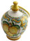 ILAB Saliera in ceramica decorata a mano da ceramisti siciliani di Santo Stefano di Camastra limoni art 15