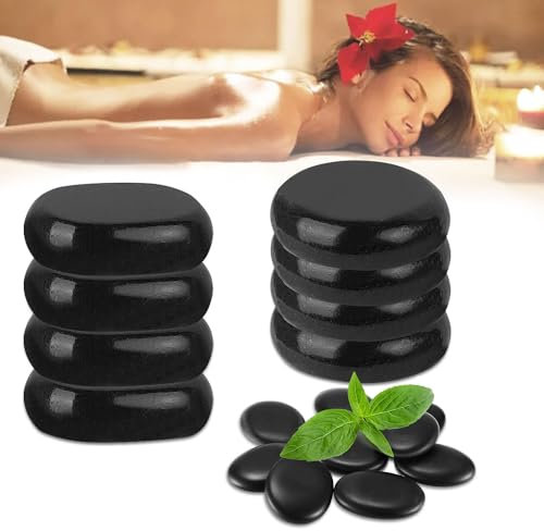 Set di 16 pietre calde, pietre laviche naturali di basalto per massaggio del corpo, pietra di basalto caldo per professionisti, massaggi con pietre calde, ideali per spa, massaggi terapeutici