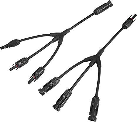 TRAMILY Solar Panel Adapter Kabel Y Ast Stecker 3 Y Solar Kabel Connector M/FFF & F/MMM (1 Paar)