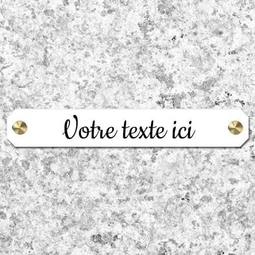 Placa funeraria personalizada grabada Mygoodprice blanca escritura negra 14 x 2,2 cm acrílico autoadhesivo para todas las superficies lisas y limpias