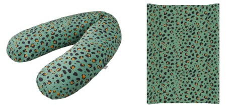 Rotho Babydesign Stillkissen Set Multi + Keil Leopard, mehrfarbig