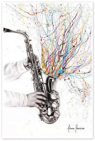 Saxophone jazz Poster de Ashvin Harrison 20 x 30 cm Tableaux Décoration murale